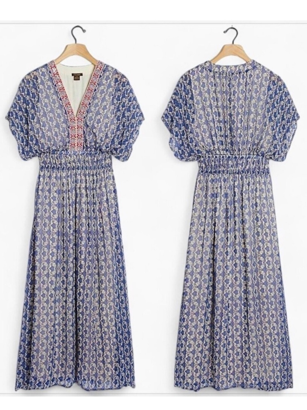 Vineet Bahl Anthropologie Oda Embroidered Maxi Dress